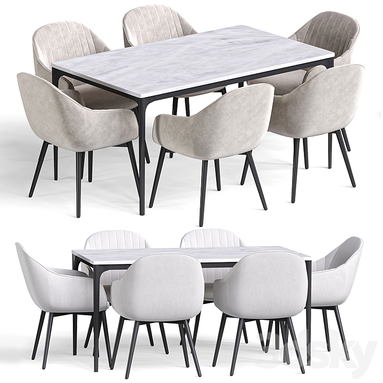 Kanto dining table and Kave home 3D Model