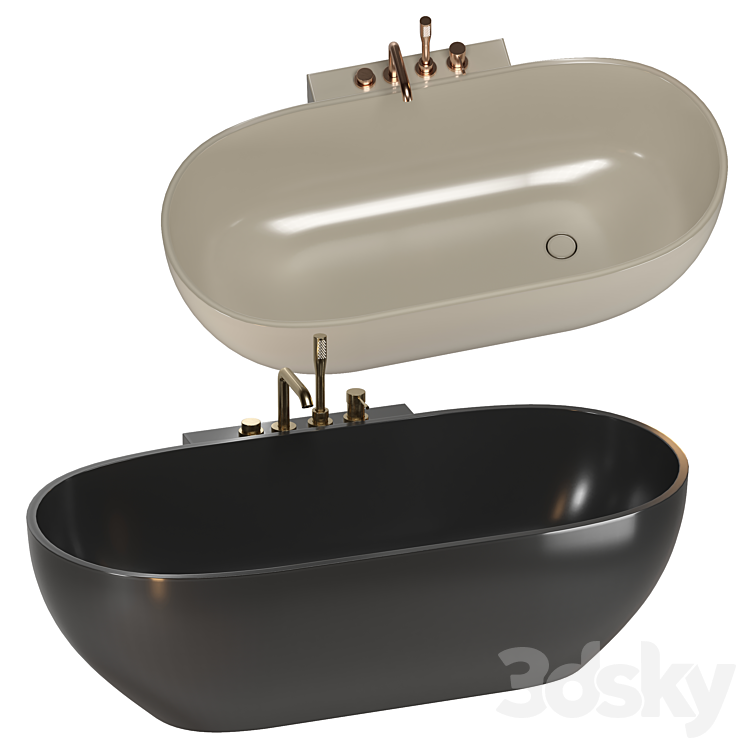 REXA HOLE bathtubs set 01 3D Model