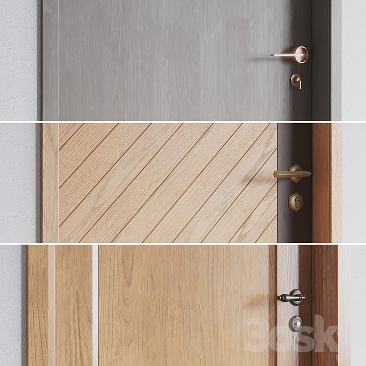 Doors 3 (3 models) 3D Model Free