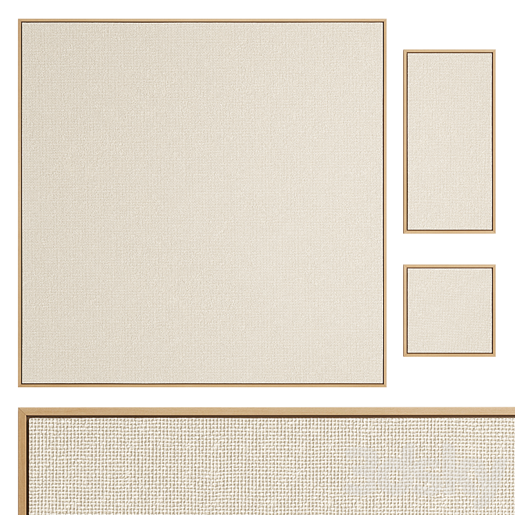 Canvas with wooden frame ZARA HOME 3D Model