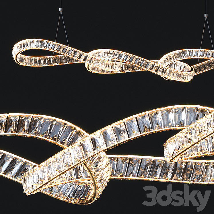 Crystal Linear Chandelier 3D Model