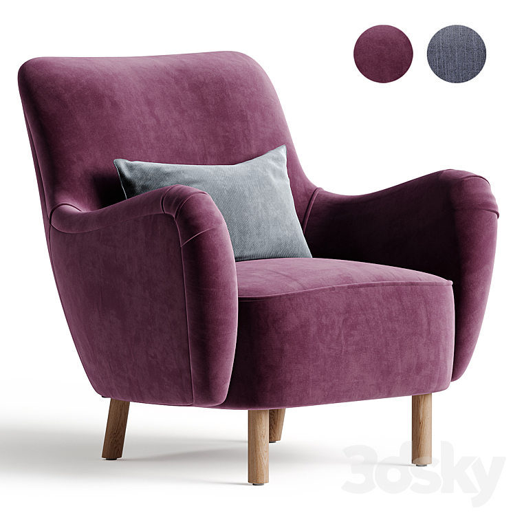 Perry Accent Chair 3DS Max - thumbnail 1