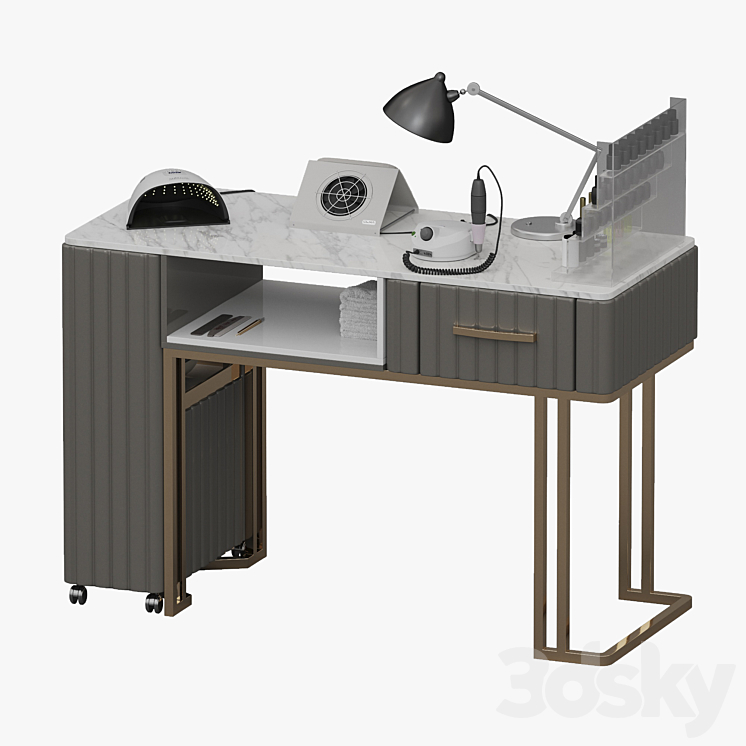 Table for manicure 3DS Max Model - thumbnail 2