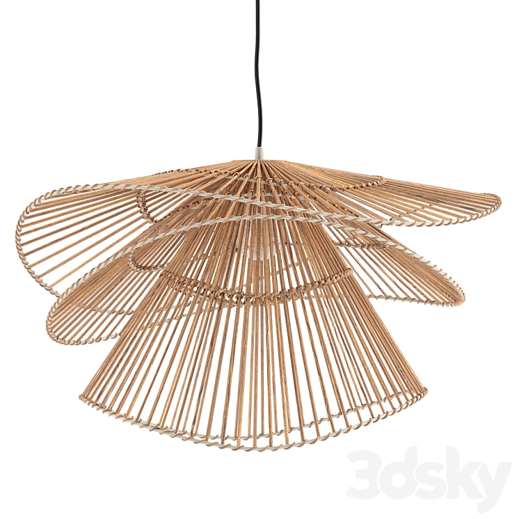 Three Tiers Bamboo Pendant Lights 3DS Max