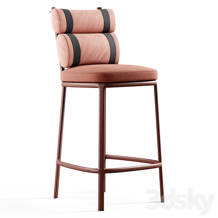 Kettal Roll Bar Stool Chair 3D model