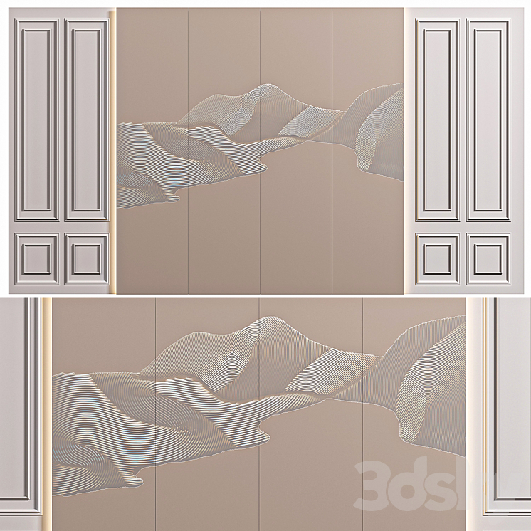 decorative wall panel for interior 3D Model