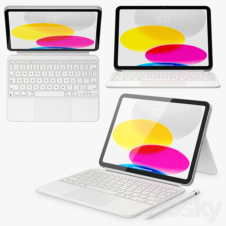 Apple iPad Pro 12.9-Inch M2 and Magic Keyboard 3D Model by madMIX