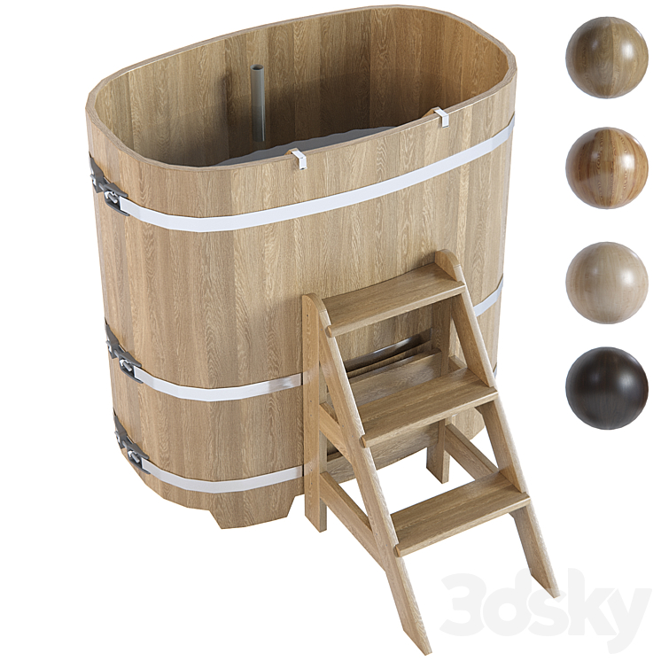 Oval hot tub from Bentwood 0.76*1.2m 3D Model
