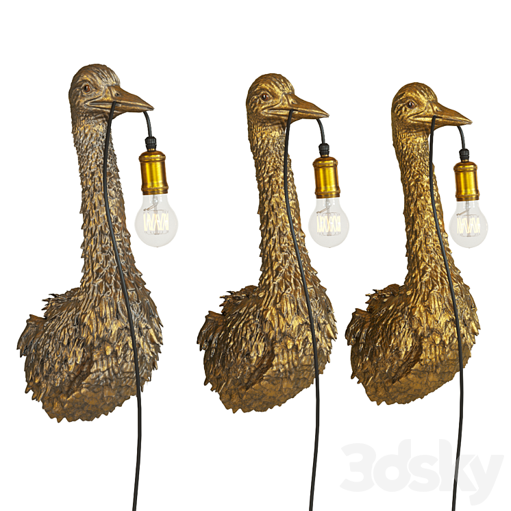 Wall Lamp Animal Heron 3D Model
