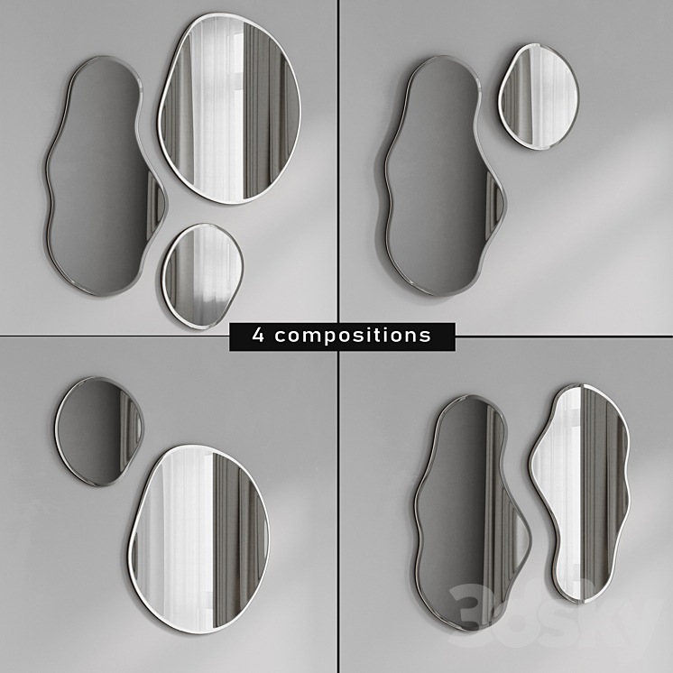4 compositions of Pond Mirrors 3DS Max Model - thumbnail 2
