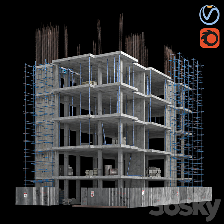 Modular building 09 3D Model