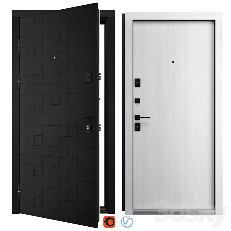 Entrance Metal Door Ontario (QDoors) Doors 3D model