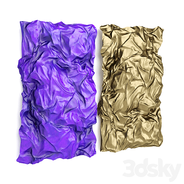 Wrinkled metal wall art 3DS Max - thumbnail 2