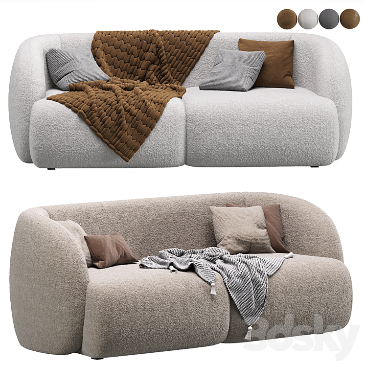 Vienso Cozy Beige Sofa By Divan.ru \/ Sofa Vienso 3DS Max Model - thumbnail 1
