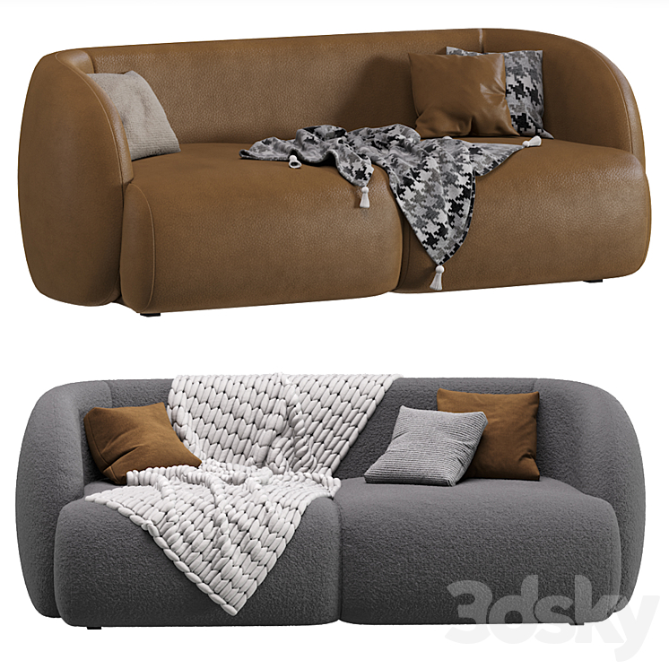Vienso Cozy Beige Sofa By Divan.ru \/ Sofa Vienso 3DS Max Model - thumbnail 2