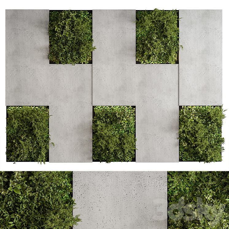 Vertical Garden – Green Wall 77 3D Model