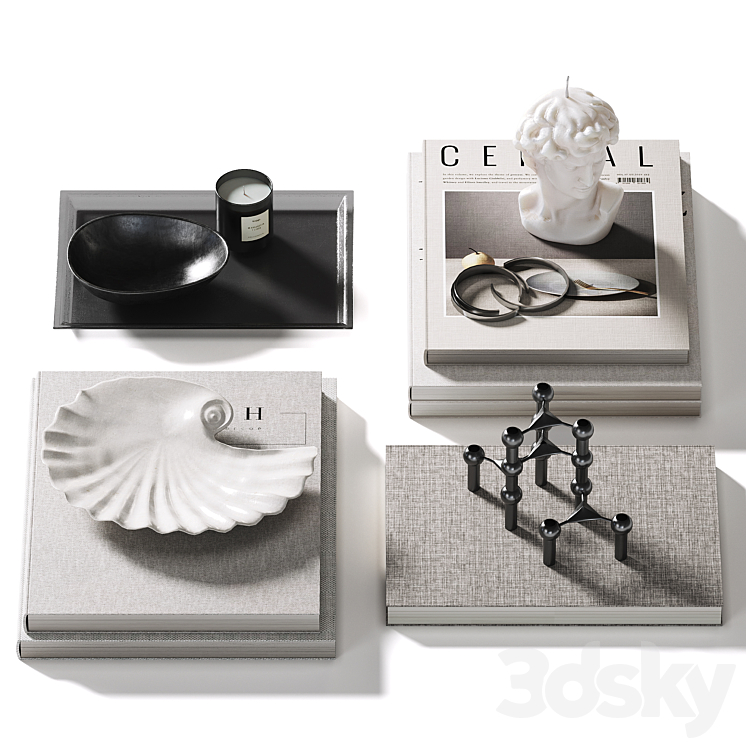 Decorative coffee table set 36 3D Model