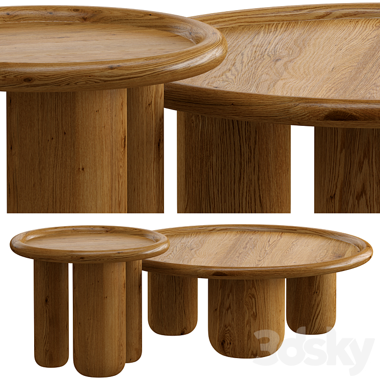 coffee table 2 3DS Max Model - thumbnail 2