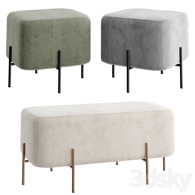 ELEPHANT Pouf and Bench 3DS Max Model - thumbnail 1