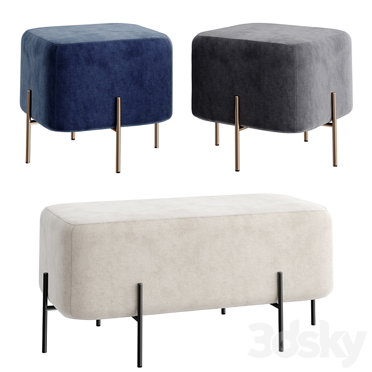 ELEPHANT Pouf and Bench 3DS Max Model - thumbnail 2