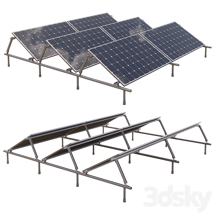 solar panel power plant 3D Model