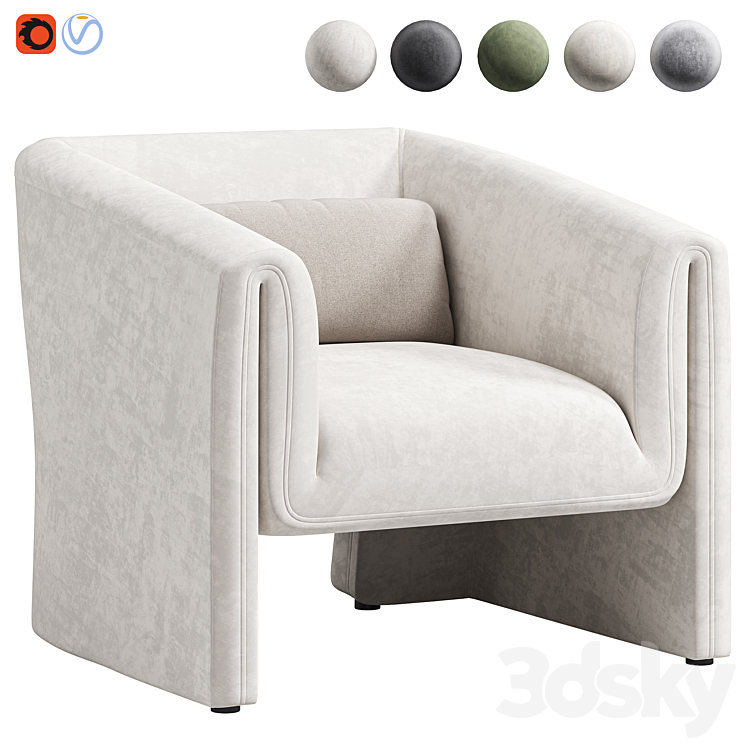 Norwood Upholstered Armchair by wayfair 3DS Max - thumbnail 1