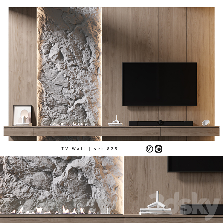 TV Wall | set 825 3D Model