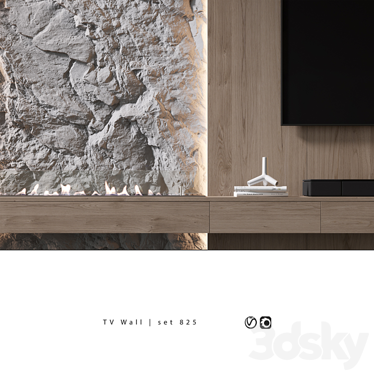 TV Wall | set 825 3DS Max Model - thumbnail 2