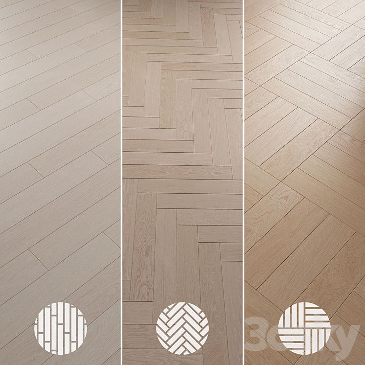 Oak Flooring Set 081 3D Model