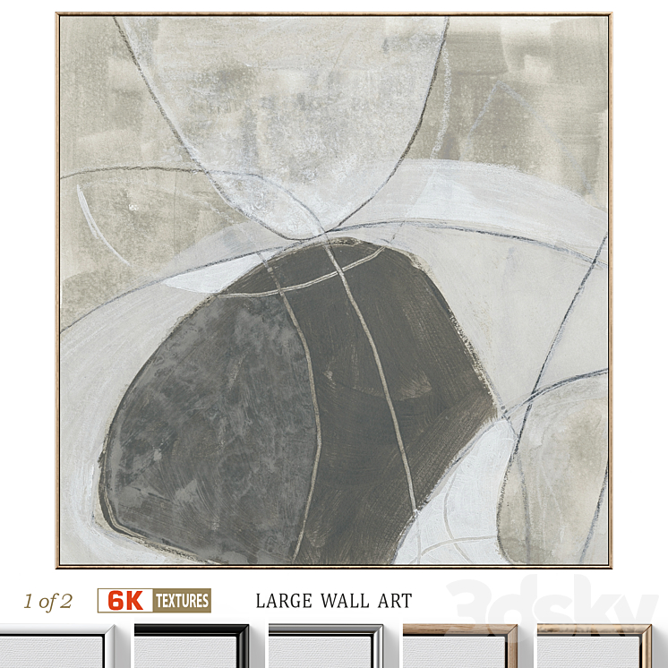 Large Abstract Neutral Textural Wall Art C-797 3D Model