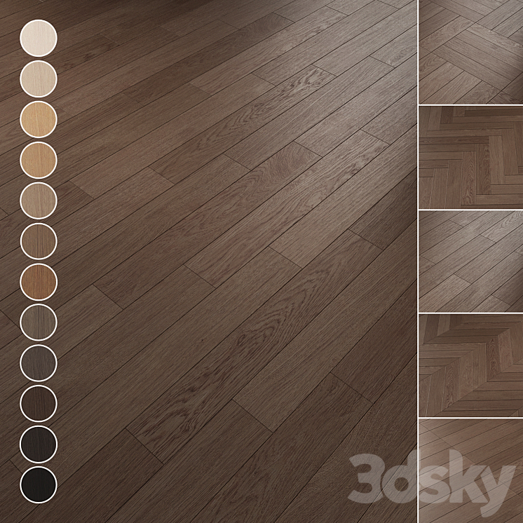 Oak Flooring Set 081 3D Model
