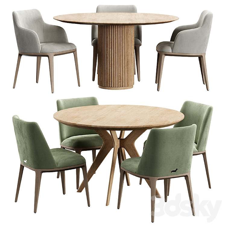 Chair Form Leather Sofaclub PALAIS ROYAL Table Clark Table 3DS Max Model - thumbnail 2