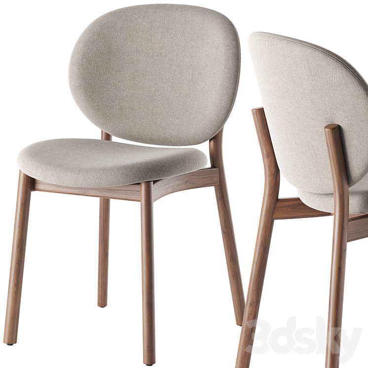 Ines Upholstered Chair By Calligaris 3DS Max Model - thumbnail 2