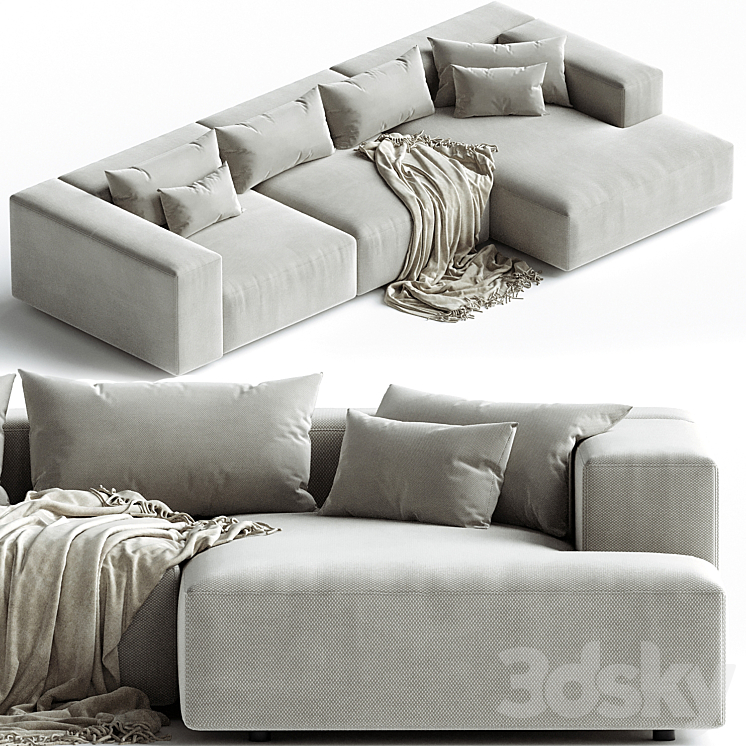Eleonore 330x170cm modular sofa 3DS Max Model - thumbnail 1