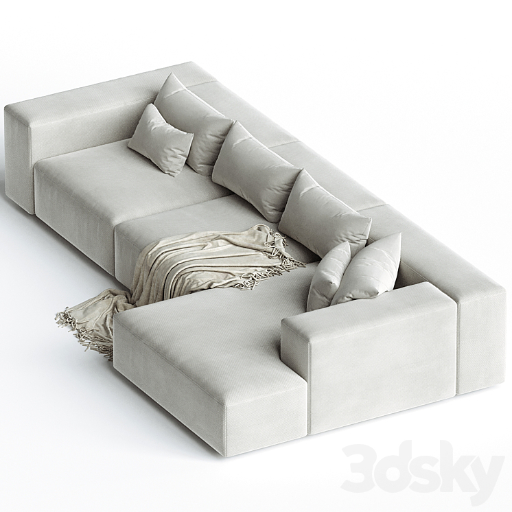 Eleonore 330x170cm modular sofa 3DS Max Model - thumbnail 2