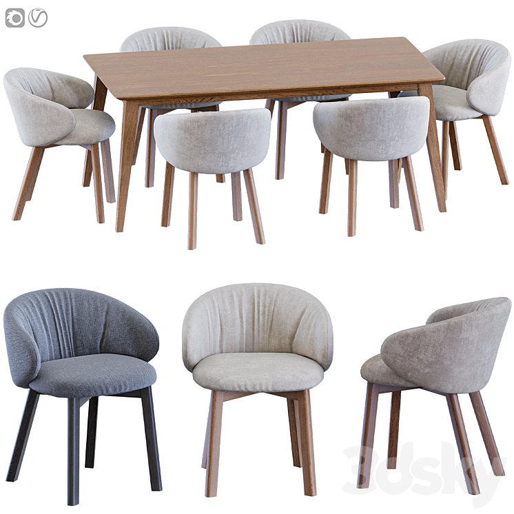 Tuka chair Jylland table 3D Model
