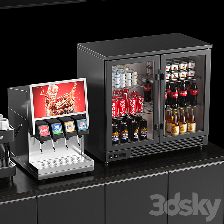 Cafe Equipment Set 4 3D Model Free