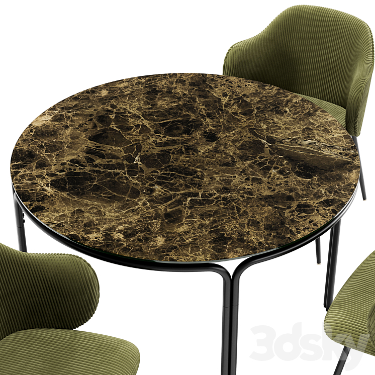 Suanna Dining Chair and Chici Table 3DS Max - thumbnail 2