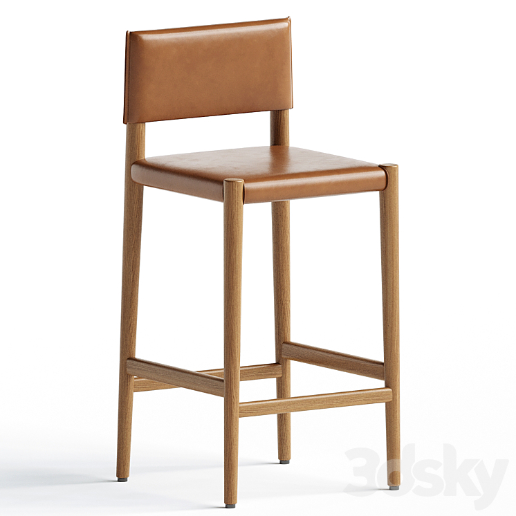 Marseille Counter and Bar Stool 3DS Max Model - thumbnail 1