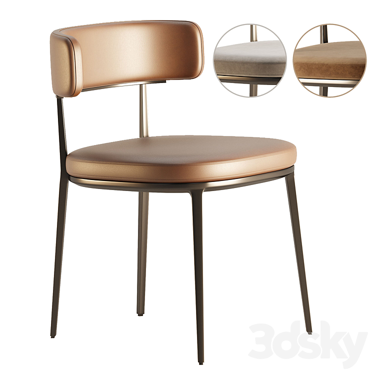 CARATOS Chair with armrests By Maxalto 3D Model