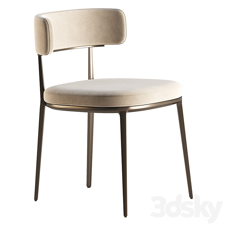 CARATOS Chair with armrests By Maxalto 3DS Max Model - thumbnail 2