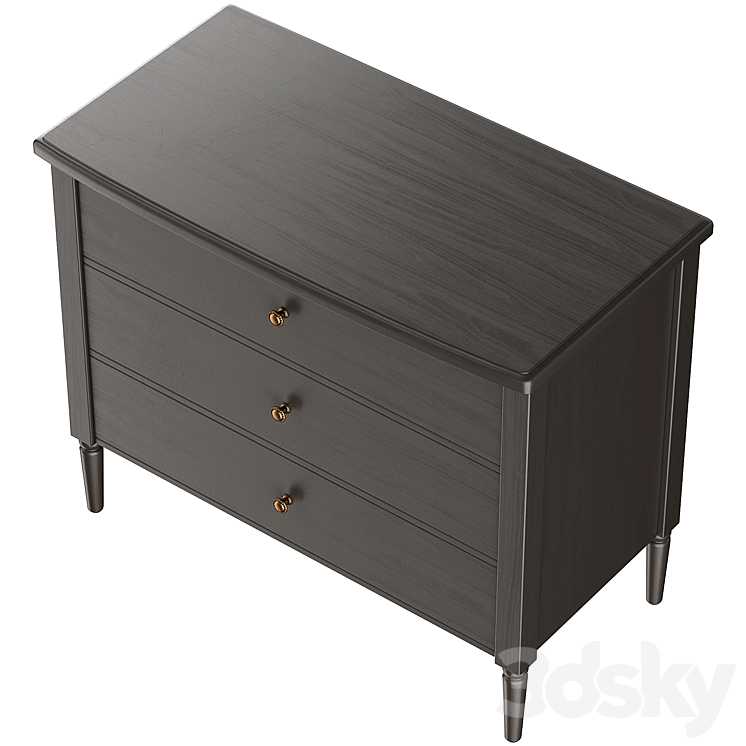 Chest of 3 drawers BLUES 3DS Max Model - thumbnail 2