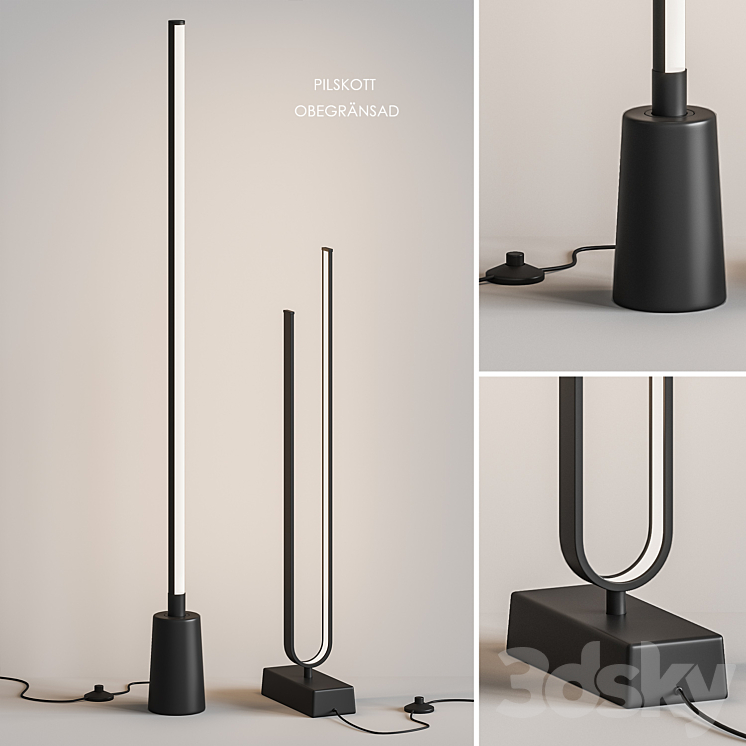 IKEA PILSKOTT OBEGRANSAD LED floor lamp 3D Model