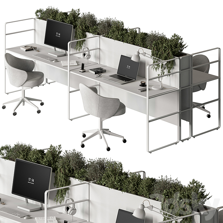 Employee Set – Office Furniture 431 3D Model