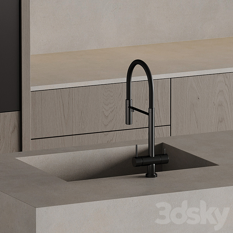 Kitchen with island 006 3DS Max - thumbnail 2