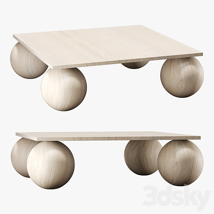 Kelly Wearstler-morro square coffee table 3DS Max Model - thumbnail 2
