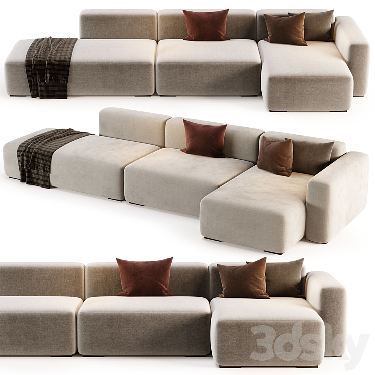 Mags Soft Corner Lounge 3seat Sofa by HAY 3DS Max - thumbnail 2
