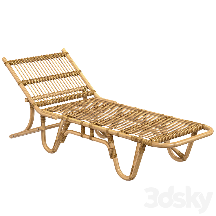 1960s Riviera Style French Chaise Longue 3D Model