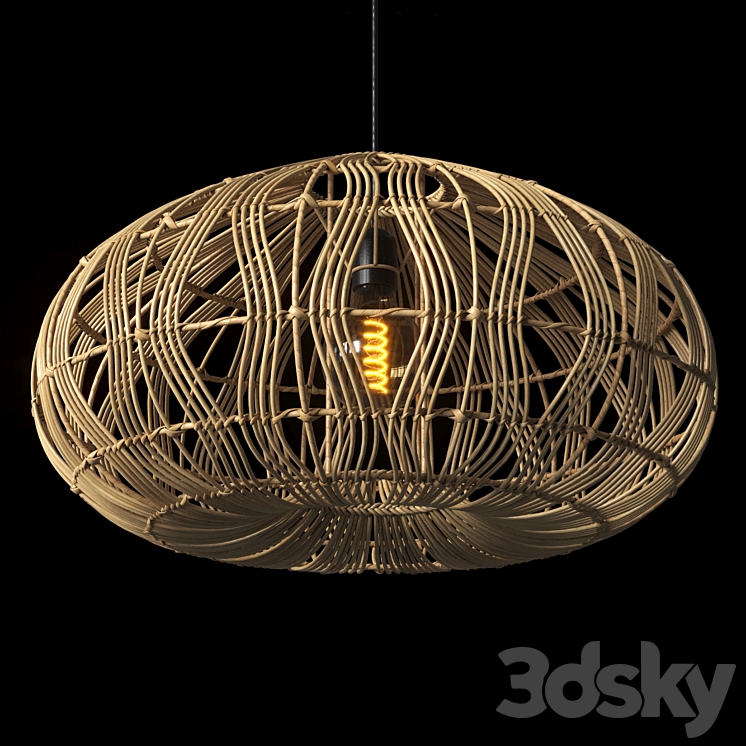 Wicker lamp Manila Yara 3D Model