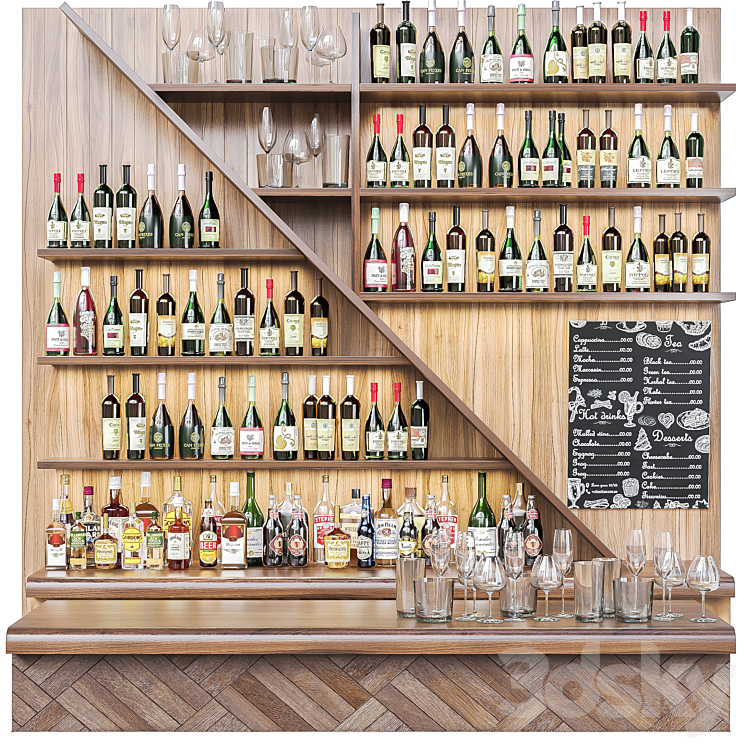 Ethnic bar with alcohol 3DS Max Model - thumbnail 1